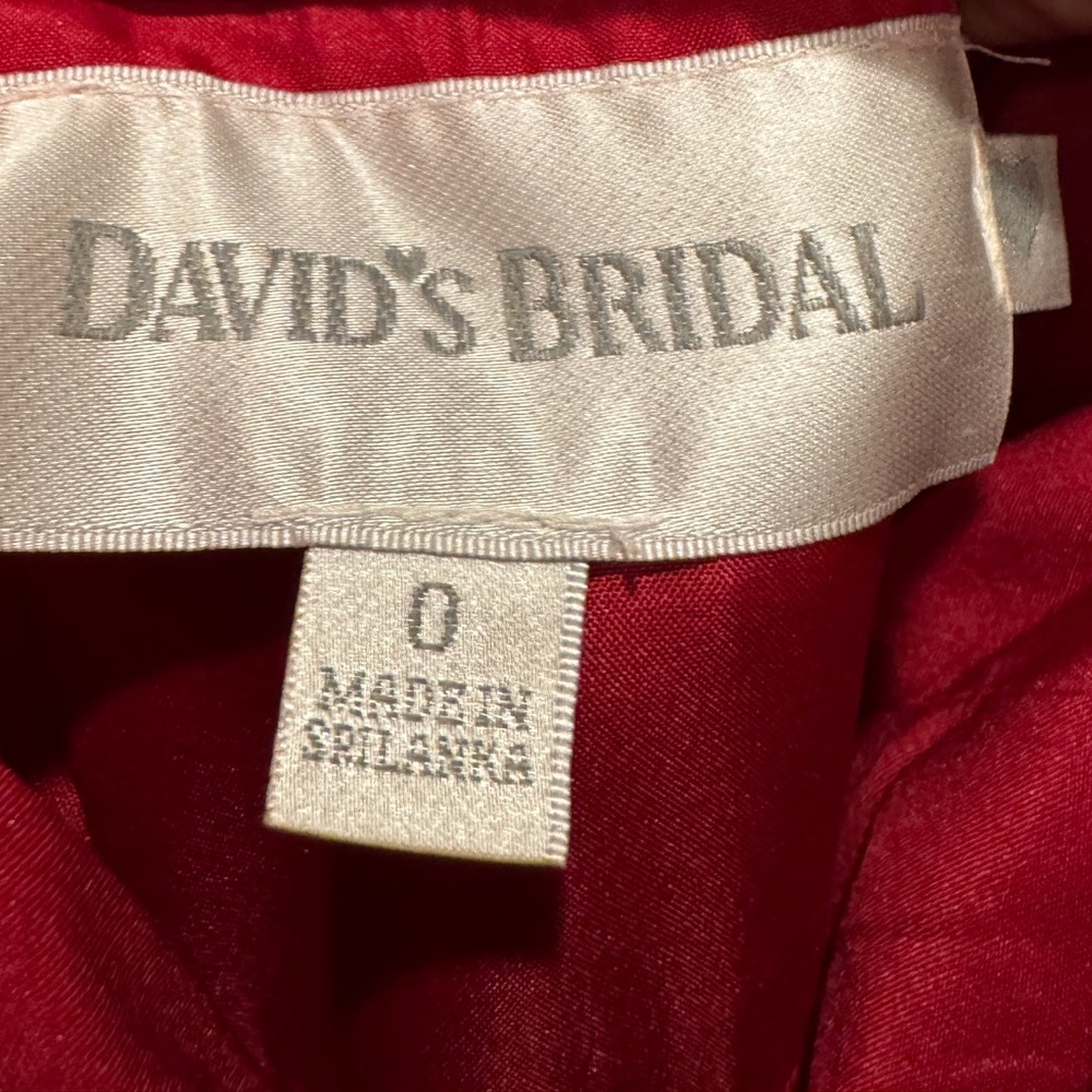 Red Floor Length Ball Gown Size 0 David’s Bridal - Picture 9 of 12